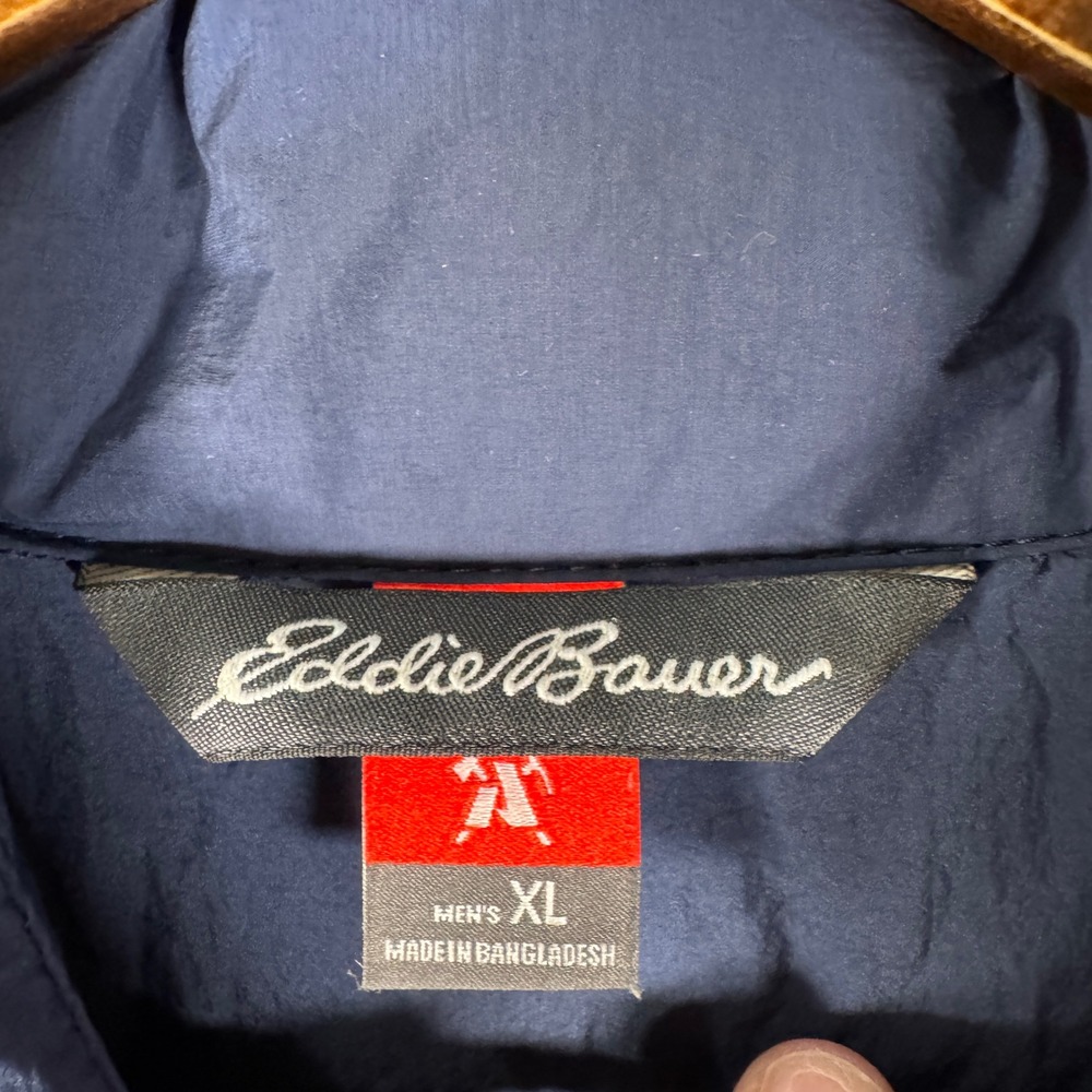 Eddie Bauer Puffer Jacket Mens XL Blue EB800 Mountain Ops Goose Down Insulated - Picture 4 of 12
